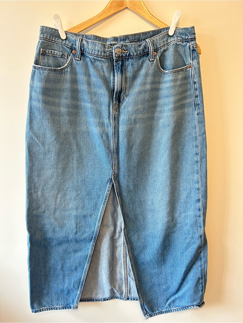 Mid Rise Denim Skirt